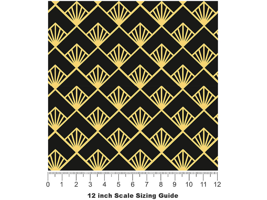 Miniature Sunrises Art Deco Vinyl Film Pattern Size 12 inch Scale~Rwraps Miniature Sunrises Art Deco Sizing Chart~2