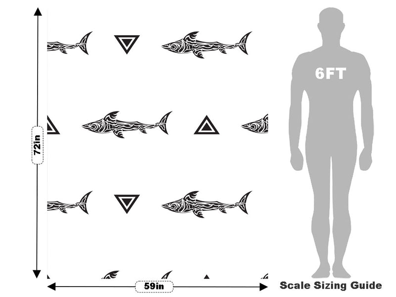 Minimalist Sharks Marine Life Vehicle Wrap Scale~Rwraps Series 914 Minimalist Sharks Marine Life Measurements~1