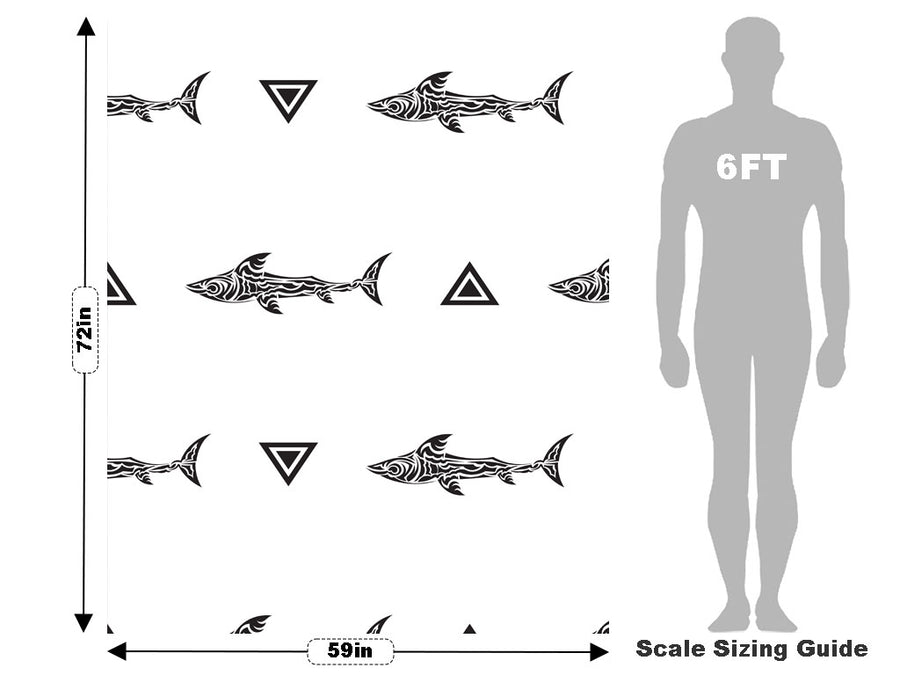 Minimalist Sharks Marine Life Vehicle Wrap Scale~Rwraps Series 914 Minimalist Sharks Marine Life Measurements~1