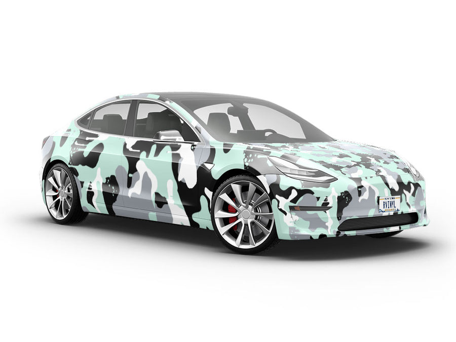 Mint Graffiti Camouflage Vehicle Vinyl Wrap