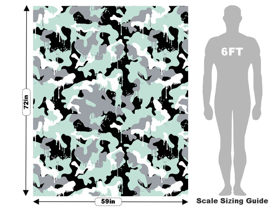 Mint Graffiti Camouflage Vehicle Wrap Scale~Rwraps Series 914 Mint Graffiti Camouflage Measurements~2