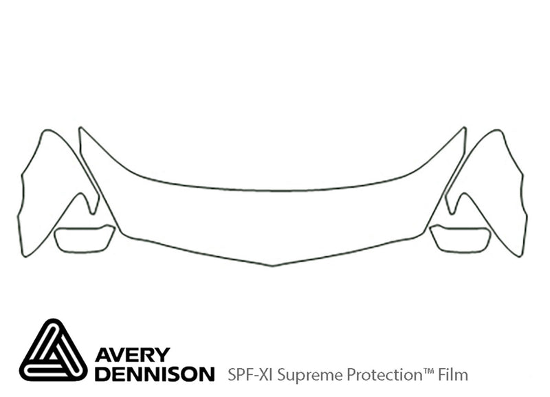 diamante Avery Dennison Clear Bra Hood Precut PPF Diagram