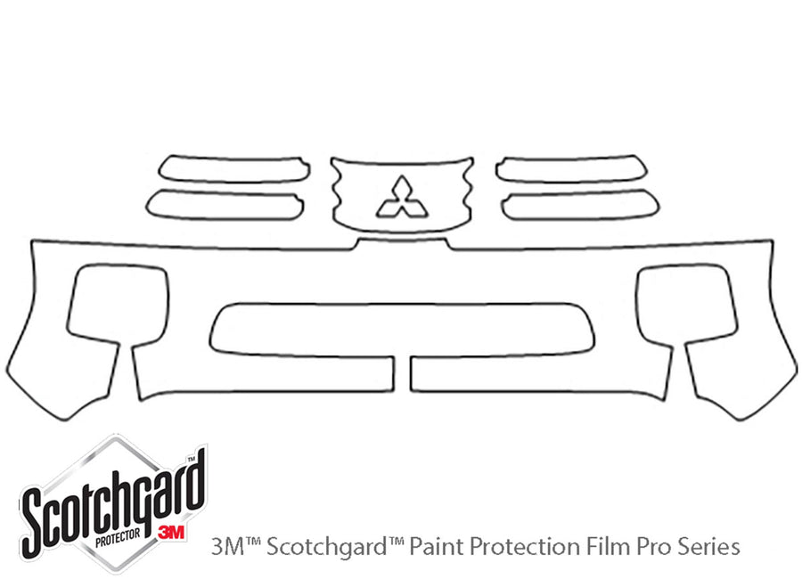 endeavor 3M Clear Bra Bumper Precut PPF Diagram