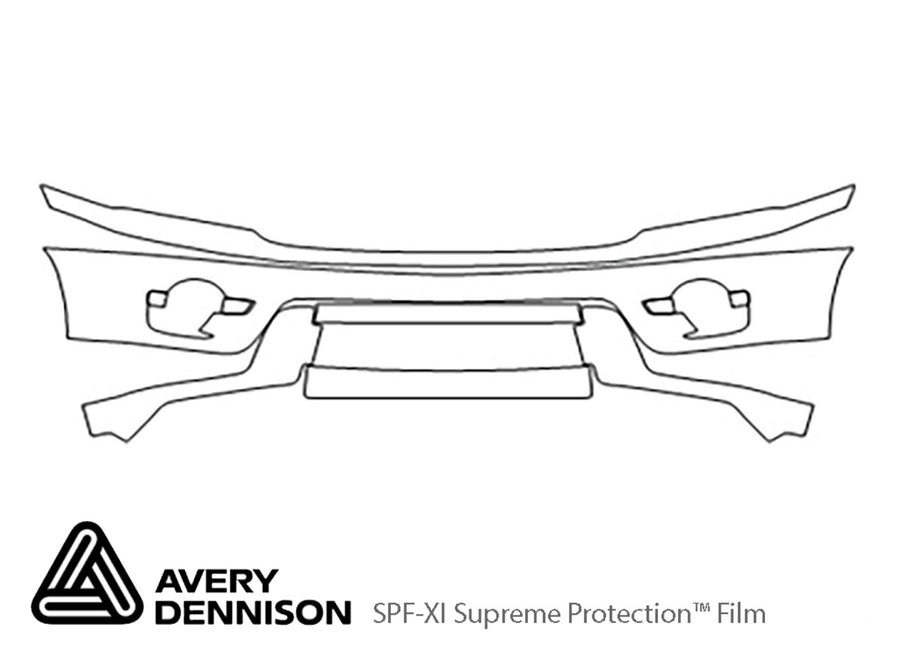 endeavor Avery Dennison Clear Bra Bumper Precut PPF Diagram
