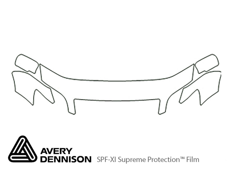 lancer Avery Dennison Clear Bra Hood Precut PPF Diagram