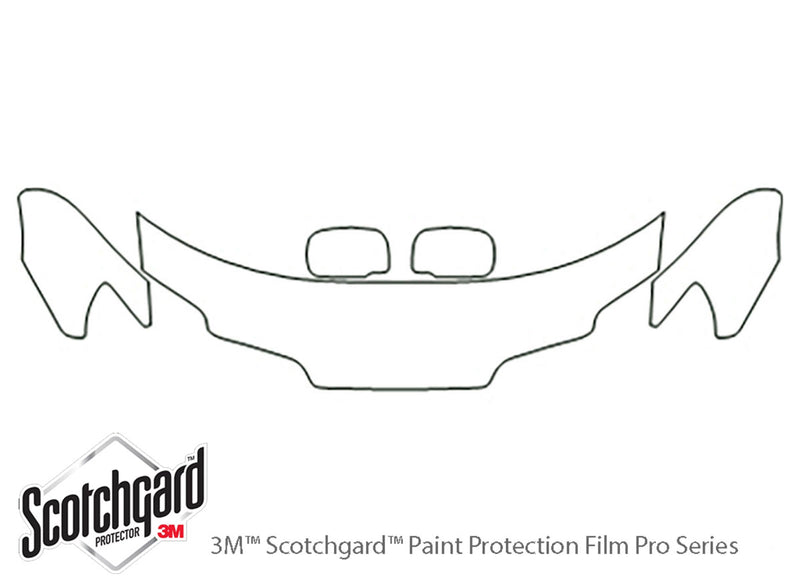outlander 3M Clear Bra Hood Precut PPF Diagram