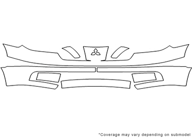 outlander 3M Clear Bra Bumper Precut PPF Diagram