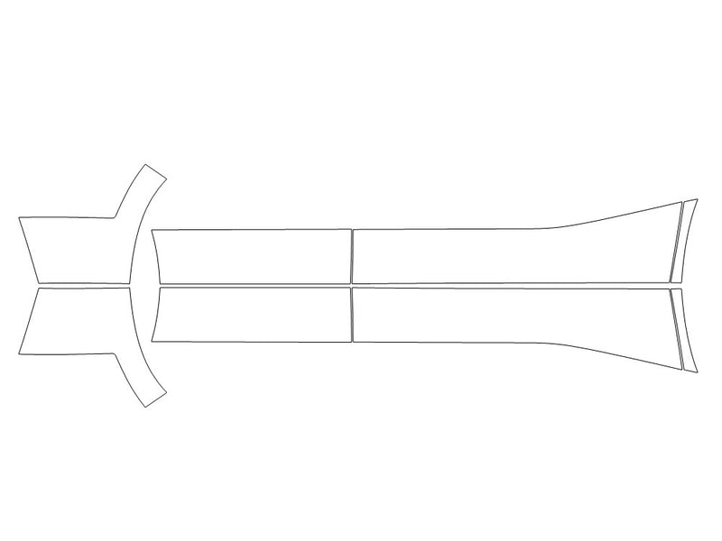 outlander 3M Clear Bra Door Cup Precut PPF Diagram