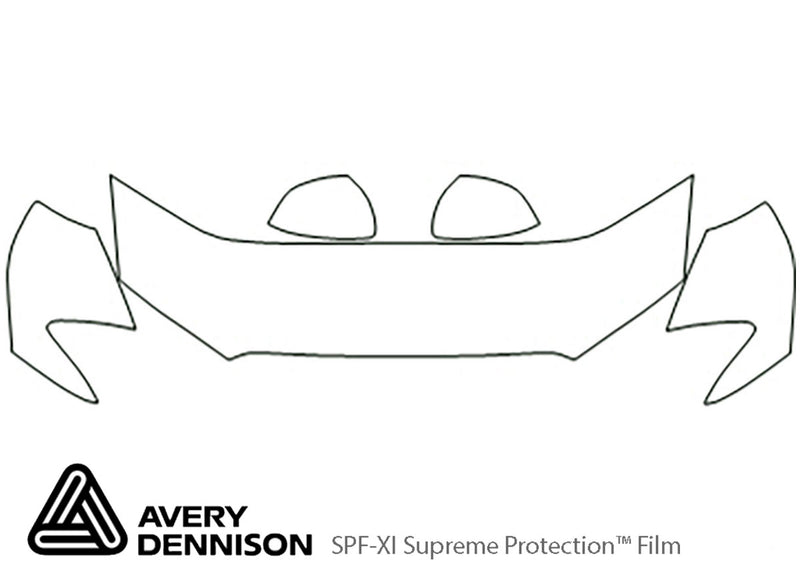 outlander sport Avery Dennison Clear Bra Hood Precut PPF Diagram