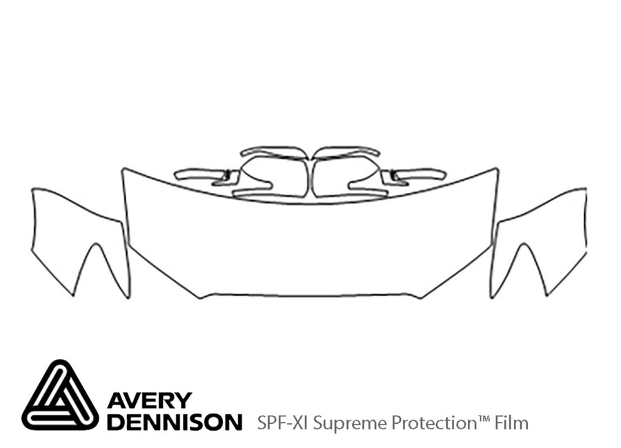 outlander sport Avery Dennison Clear Bra Hood Precut PPF Diagram