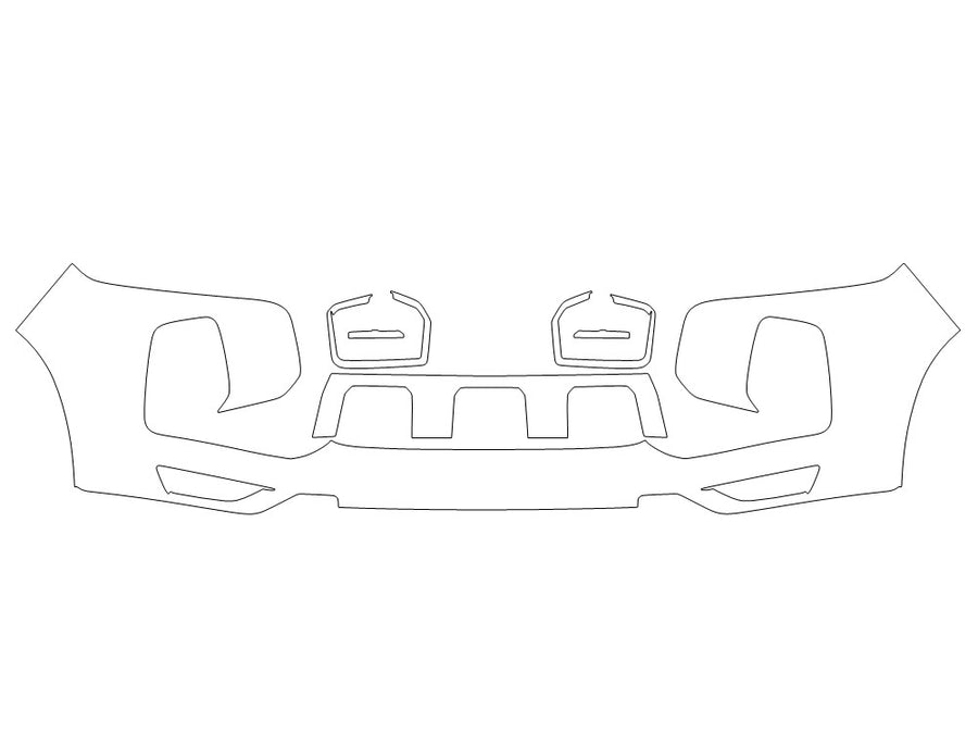 outlander Avery Dennison Clear Bra Bumper Precut PPF Diagram