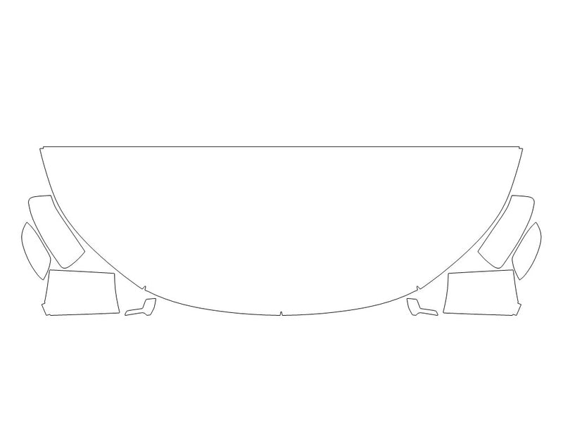 outlander 3M Clear Bra Hood Precut PPF Diagram