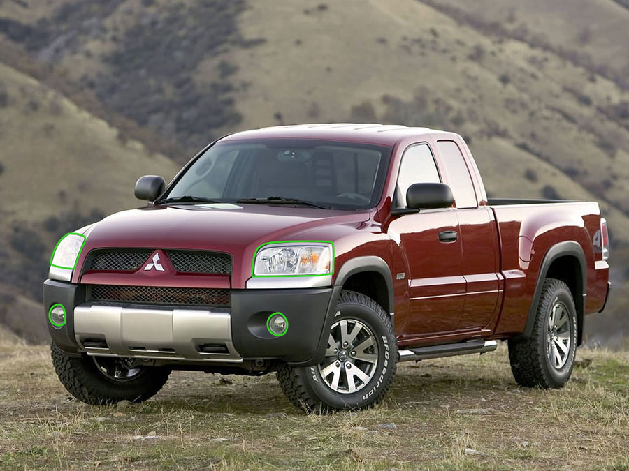 mitsubishi raider 2006-2009 Headlight Protection Installation Location