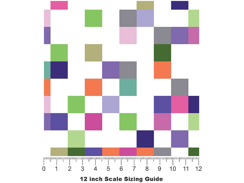 Mix and Match Pixel Vinyl Film Pattern Size 12 inch Scale~Rwraps Mix and Match Pixel Sizing Chart~2