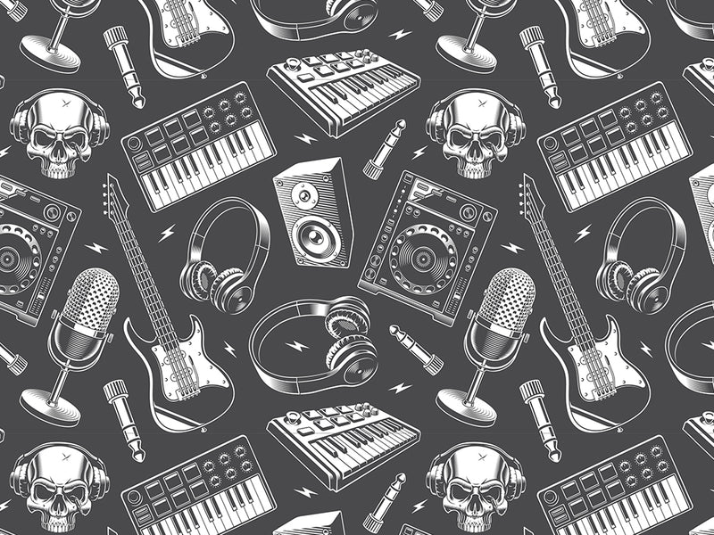 Mix It Up Music Vinyl Wrap Pattern~Rwraps Series 914 Digitally Printed Vinyl Wrap~0
