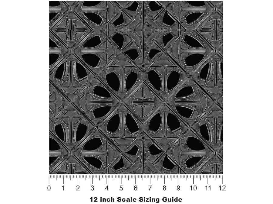 Modern Interface Mosaic Vinyl Film Pattern Size 12 inch Scale~Rwraps Modern Interface Mosaic Sizing Chart~2