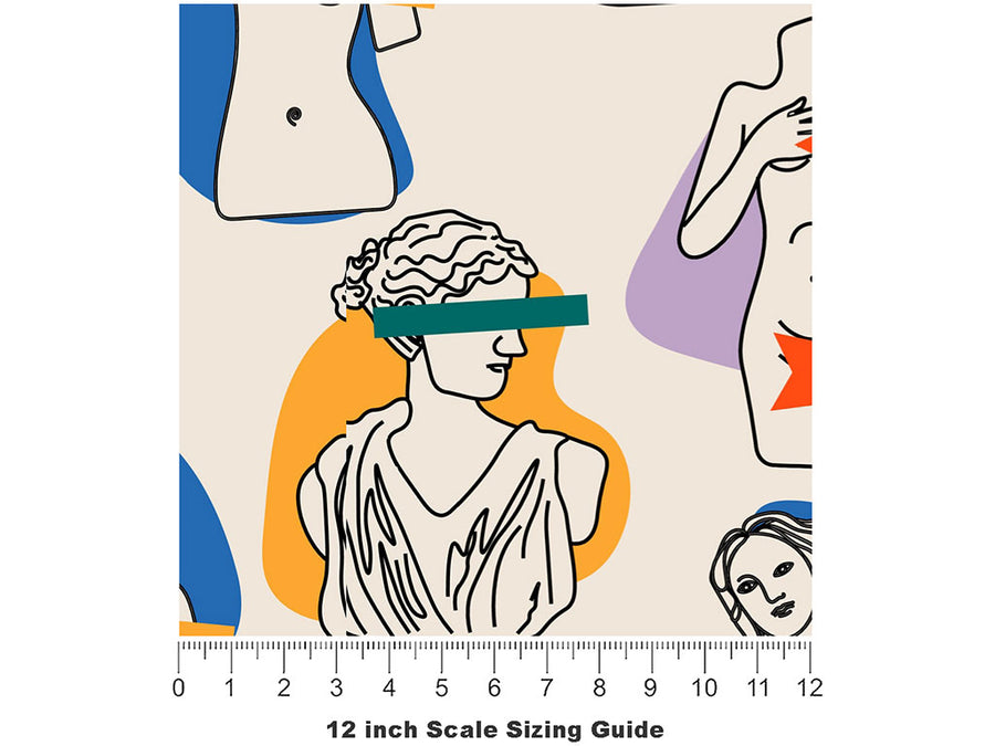 Modest Goddess Greco Roman Vinyl Film Pattern Size 12 inch Scale~Rwraps Modest Goddess Greco Roman Sizing Chart~2