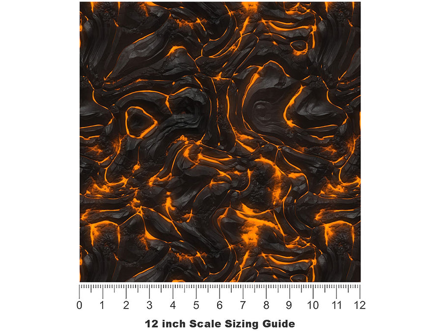 Molten Scarlet Lava Vinyl Film Pattern Size 12 inch Scale~Rwraps Molten Scarlet Lava Sizing Chart~2