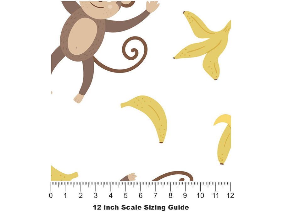 Monkey Around Primate Vinyl Film Pattern Size 12 inch Scale~Rwraps Monkey Around Primate Sizing Chart~2