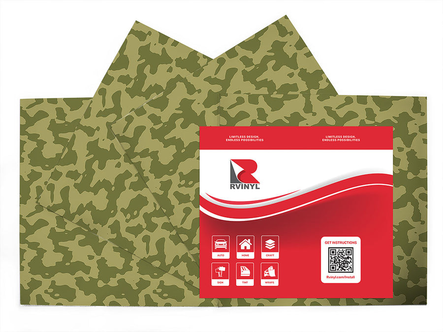 mono forest camouflage Craft Vinyl Sheet Pack