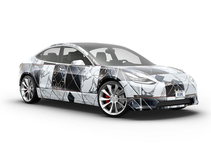 Monochrome Mash-Up Tile Vehicle Vinyl Wrap