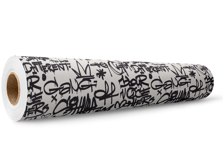 Monochrome Mess Graffiti Wrap Film Wholesale Roll~Rwraps Series 914 Digitally Printed Vinyl Roll~5