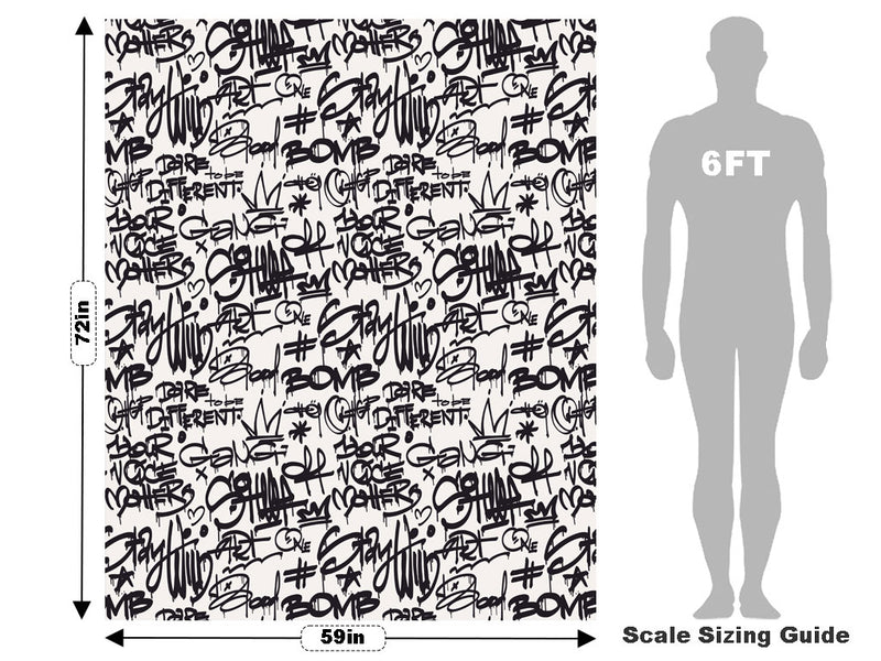 Monochrome Mess Graffiti Vehicle Wrap Scale~Rwraps Series 914 Monochrome Mess Graffiti Measurements~2