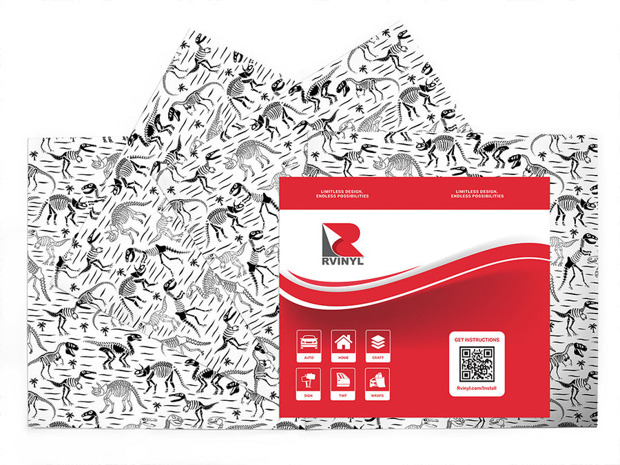 monochrome monsters dinosaur Craft Vinyl Sheet Pack