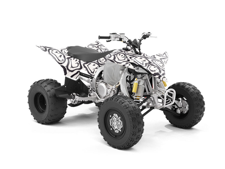 Monochrome Smiles Graffiti ATV Wrapping Vinyl