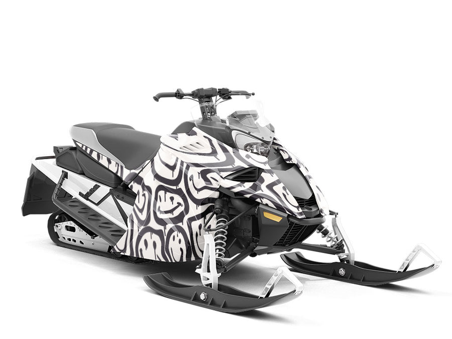 Monochrome Smiles Graffiti Custom Wrapped Snowmobile