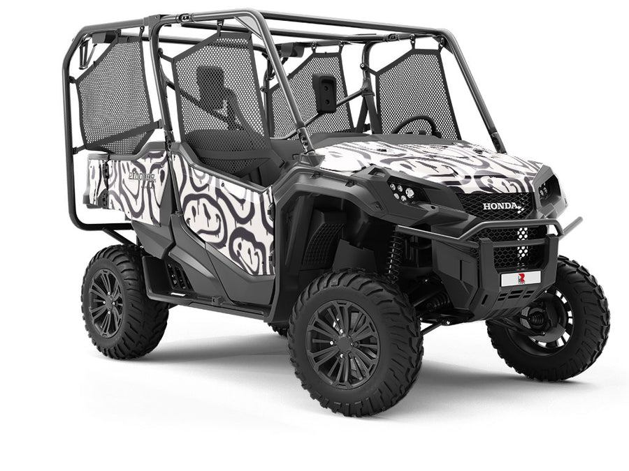 Monochrome Smiles Graffiti Utility Vehicle Vinyl Wrap