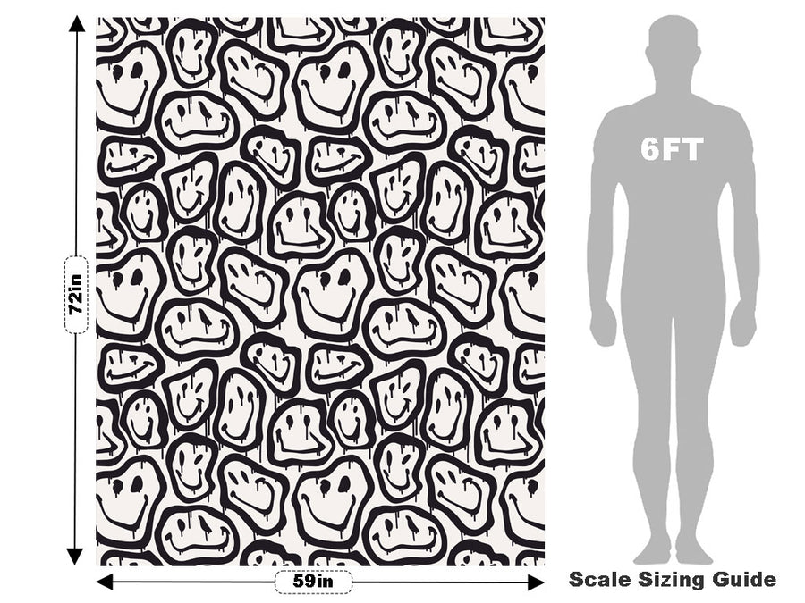Monochrome Smiles Graffiti Vehicle Wrap Scale~Rwraps Series 914 Monochrome Smiles Graffiti Measurements~2