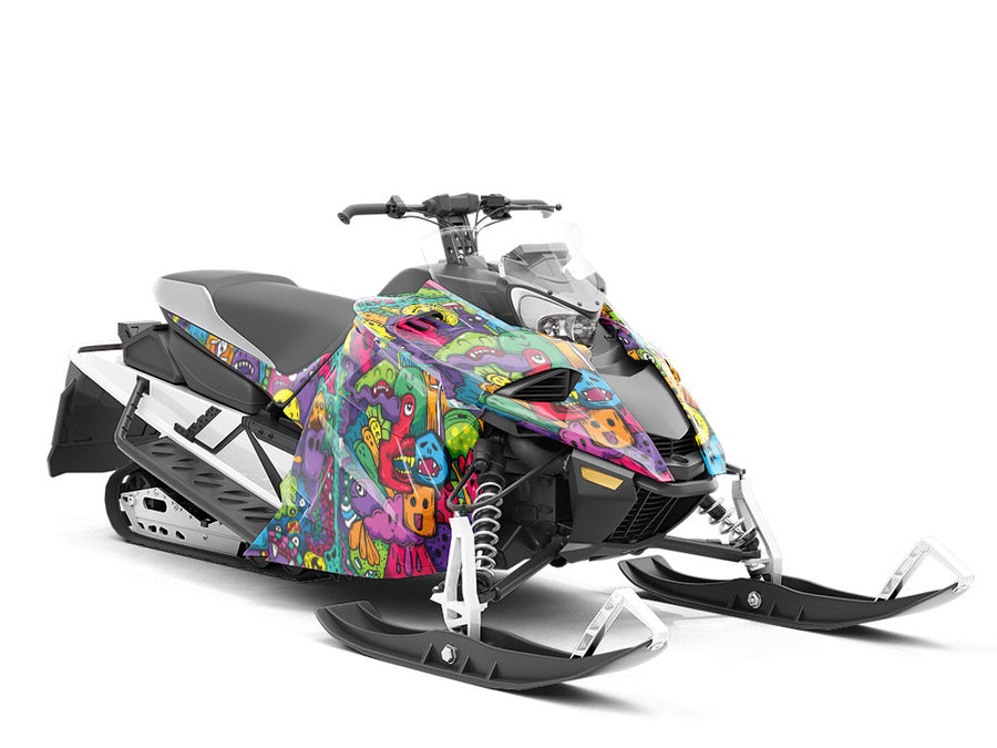 Monster Ball Graffiti Custom Wrapped Snowmobile