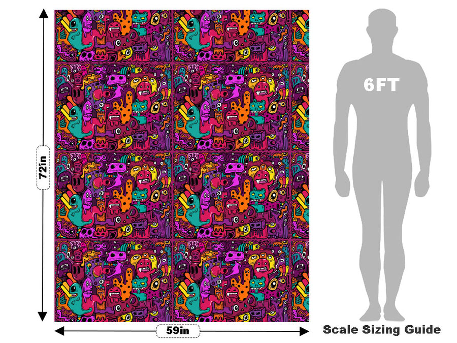 Monster Mash Graffiti Vehicle Wrap Scale~Rwraps Series 914 Monster Mash Graffiti Measurements~2