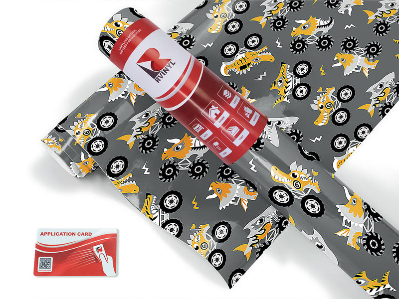 monster trucks dinosaur Craft Vinyl Roll