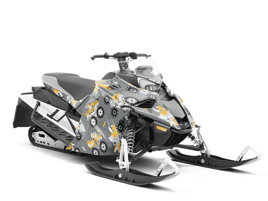 Monster Trucks Dinosaur Custom Wrapped Snowmobile