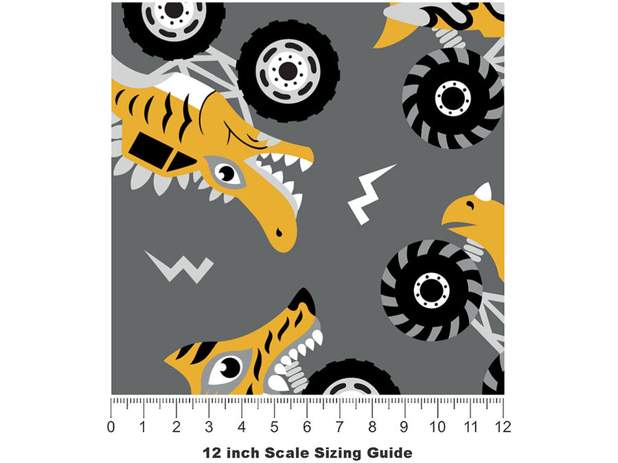 Monster Trucks Dinosaur Vinyl Film Pattern Size 12 inch Scale~Rwraps Monster Trucks Dinosaur Sizing Chart~2