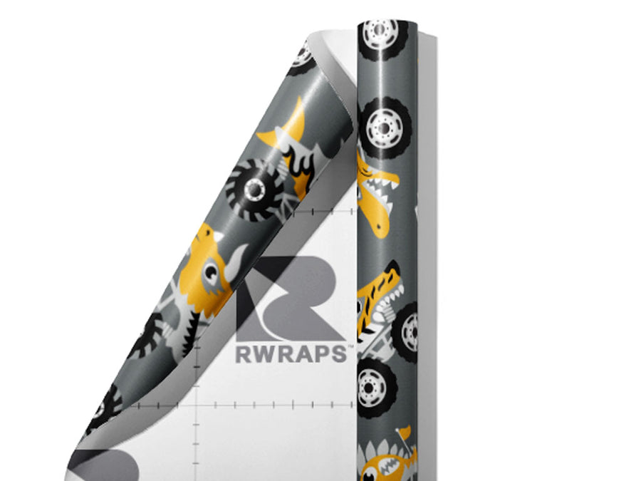 Monster Trucks Dinosaur Wrap Film Sheets~Rwraps Series 914 Monster Trucks Dinosaur Scrolled Sheet~3