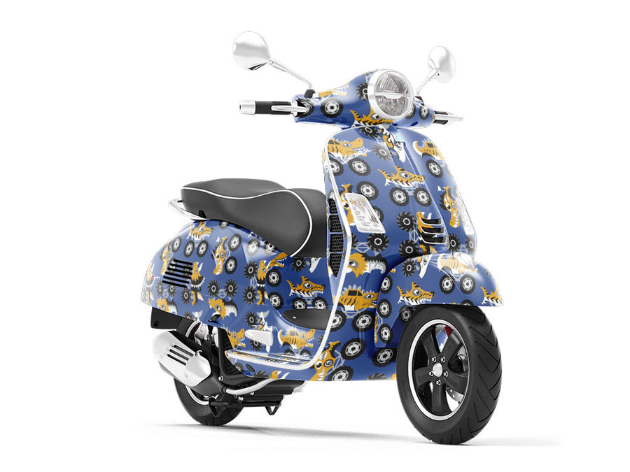 Monster Trucks Marine Life Vespa Scooter Wrap Film