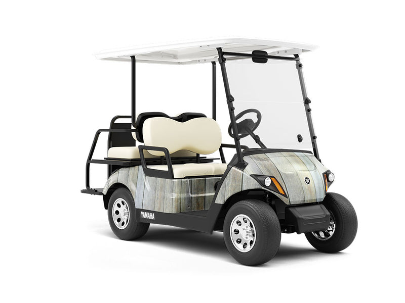 Morning Wood Plank Wrapped Golf Cart
