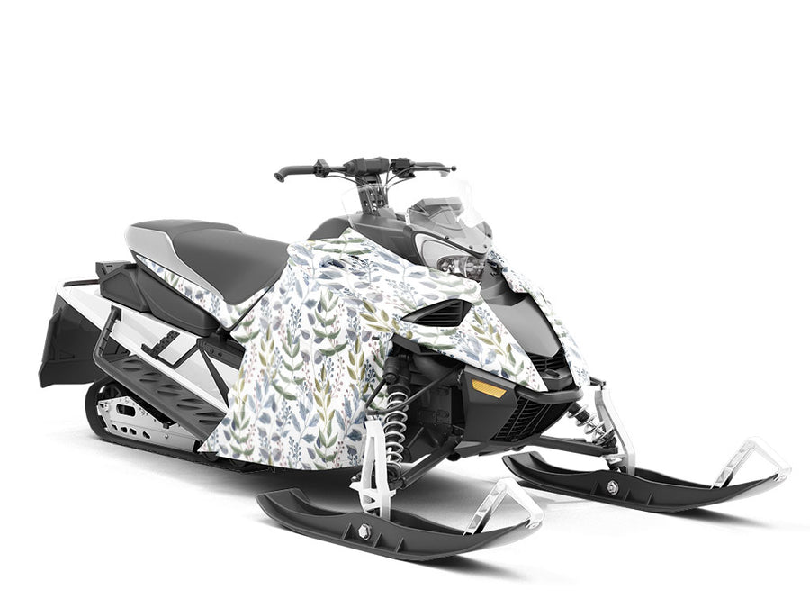 Morning Brush Floral Custom Wrapped Snowmobile