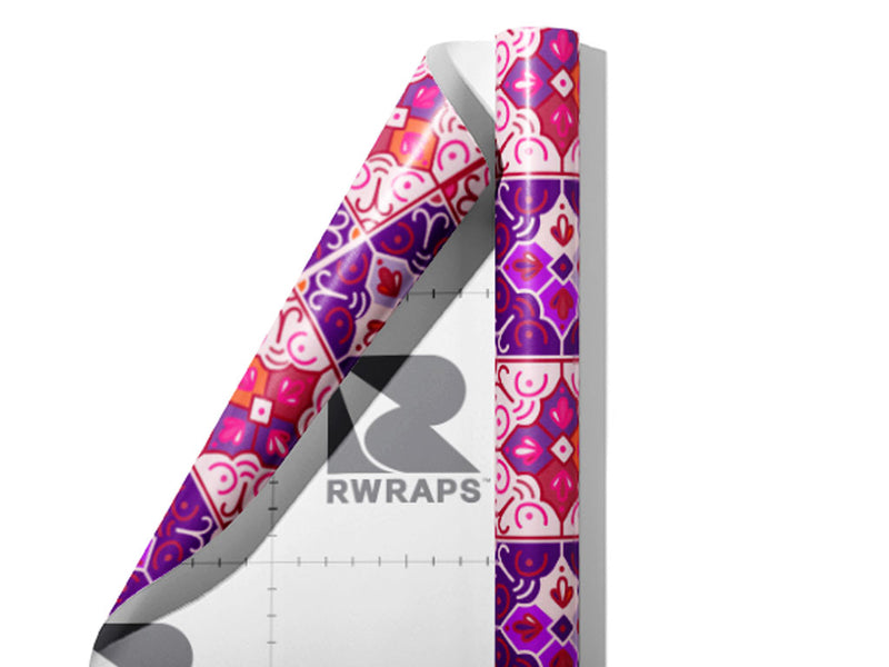 Morning Glory Tile Wrap Film Sheets~Rwraps Series 914 Morning Glory Tile Scrolled Sheet~4