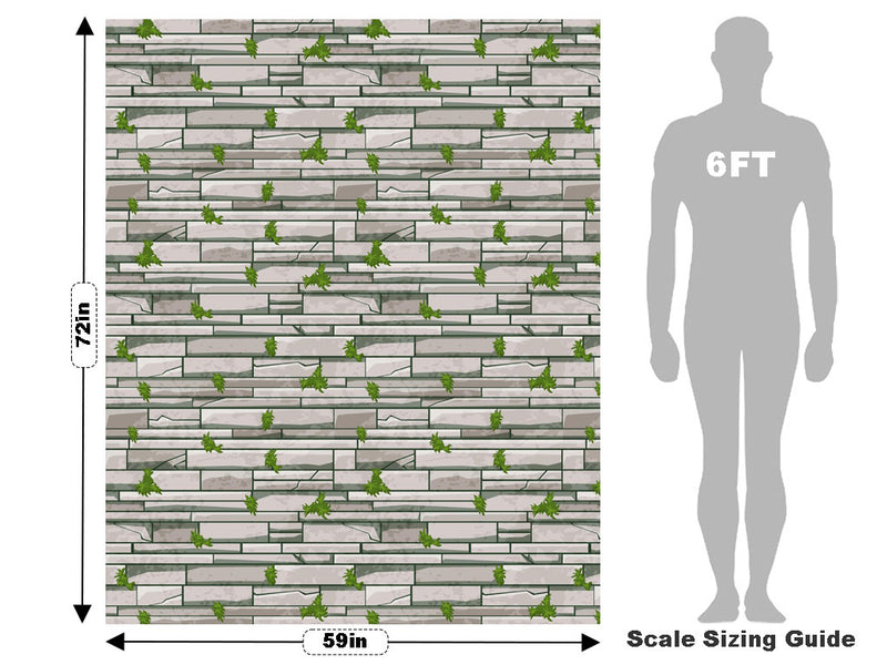 Mossy Grey Brick Vehicle Wrap Scale~Rwraps Series 914 Mossy Grey Brick Measurements~2