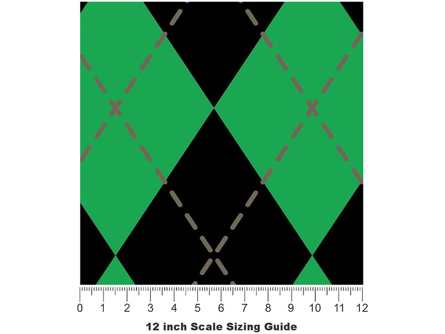 Mossy Undergrowth Argyle Vinyl Film Pattern Size 12 inch Scale~Rwraps Mossy Undergrowth Argyle Sizing Chart~2