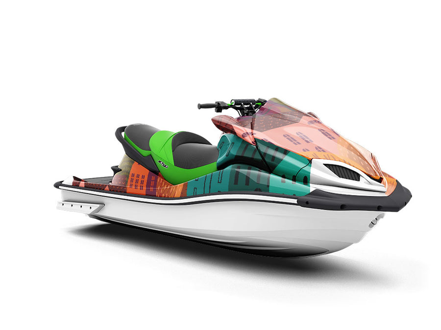 Mountain Town Cityscape Jet Ski Vinyl Customized Wrap