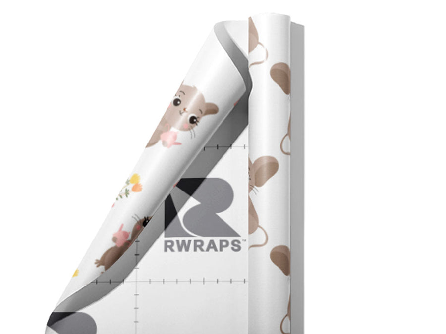 Mousy Garden Rodent Wrap Film Sheets~Rwraps Series 914 Mousy Garden Rodent Scrolled Sheet~3