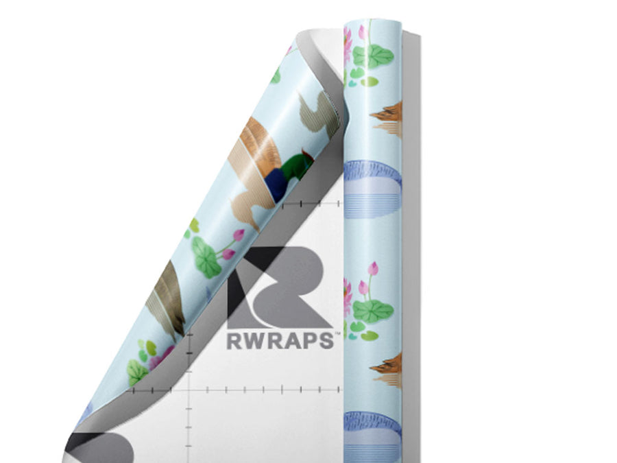 Mulling Mallards Birds Wrap Film Sheets~Rwraps Series 914 Mulling Mallards Birds Scrolled Sheet~3
