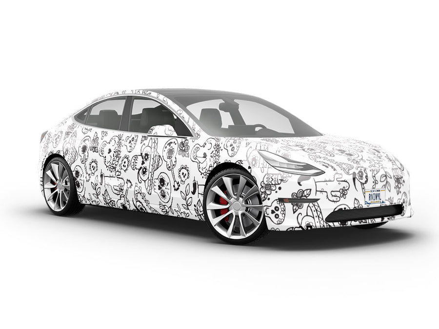 Musical Memories Day of the Dead Vehicle Vinyl Wrap