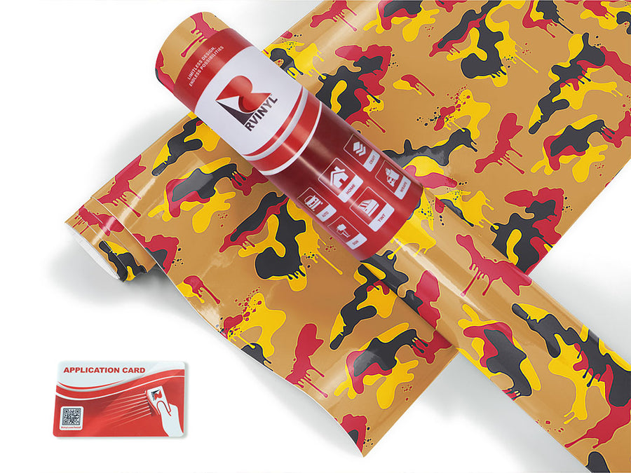 mustard splatter camouflage Craft Vinyl Roll