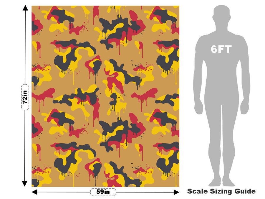 Mustard Splatter Camouflage Vehicle Wrap Scale~Rwraps Series 914 Mustard Splatter Camouflage Measurements~2